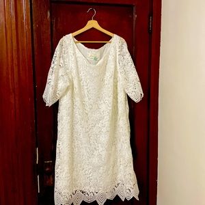 Anthropologie white dress. Perfect for rehearsal dinner!